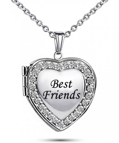 Best Friend Silver Heart Photo Locket Memorial Custom Personalised Necklace with Picture inside-Stainless Steel for Women $7....