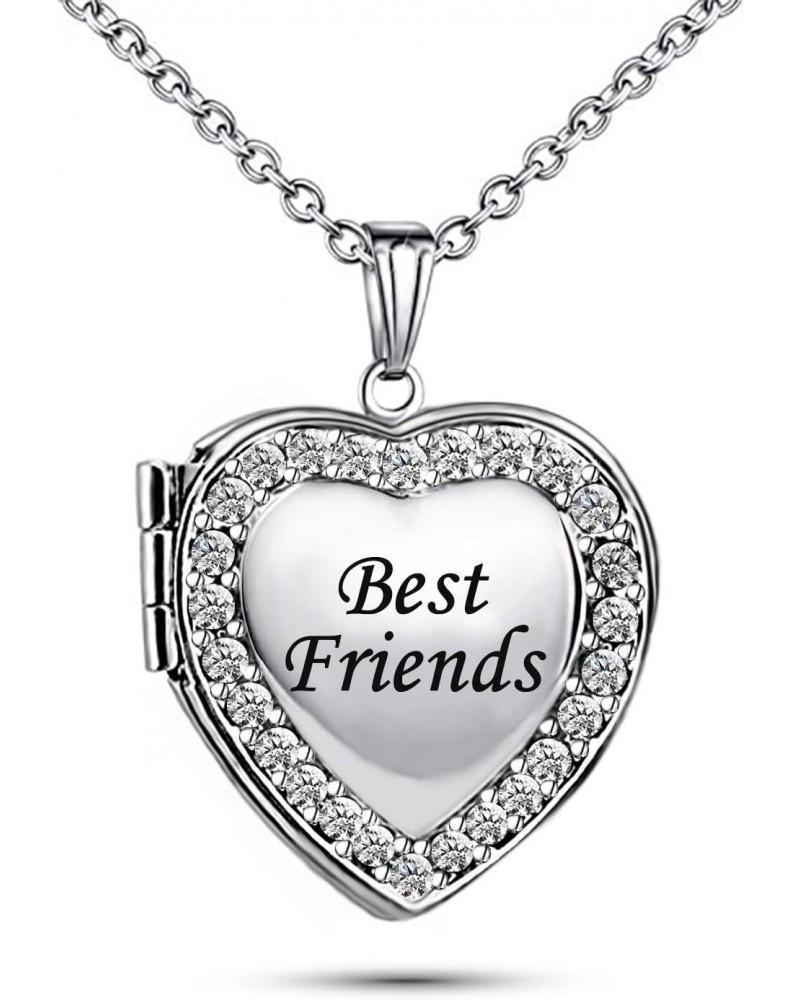 Best Friend Silver Heart Photo Locket Memorial Custom Personalised Necklace with Picture inside-Stainless Steel for Women $7....