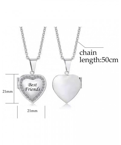 Best Friend Silver Heart Photo Locket Memorial Custom Personalised Necklace with Picture inside-Stainless Steel for Women $7....