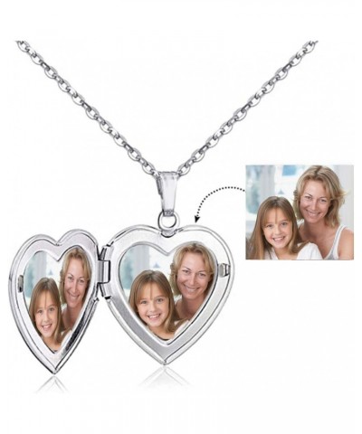 Best Friend Silver Heart Photo Locket Memorial Custom Personalised Necklace with Picture inside-Stainless Steel for Women $7....