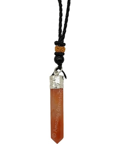 Crystals and Healing Stones Carnelian Necklace - Gold Chain Necklace Pendant - Real Crystal Necklace 1 Count (Pack of 1) Penc...