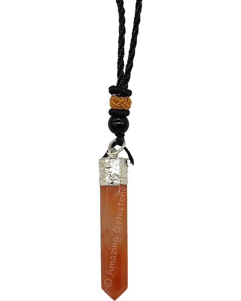 Crystals and Healing Stones Carnelian Necklace - Gold Chain Necklace Pendant - Real Crystal Necklace 1 Count (Pack of 1) Penc...