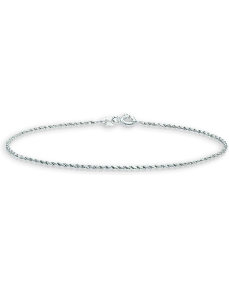 925 Sterling Silver Bracelets for Women - Sterling Silver Diamond Cut Rope Bracelet | 1.5 mm Thickness with Spring Ring, Ital...