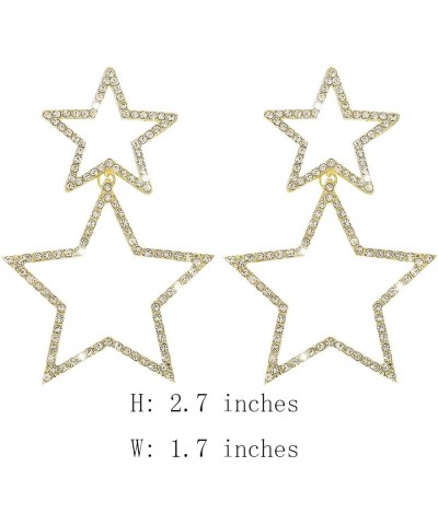 Star Earrings Dangle For Women Sparkle Sequin Gold Sparkle Star Earrings $7.38 Earrings