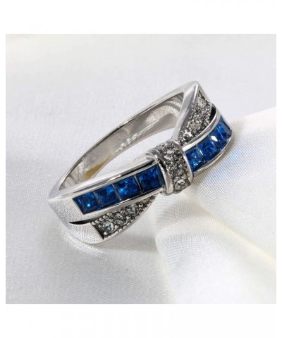 Couple Rings Princess cut Blue Cz Womens Wedding Ring Sets Titanium Steel Man Wedding Bands(Please Buy 2 Rings for 1 Pair) Bl...