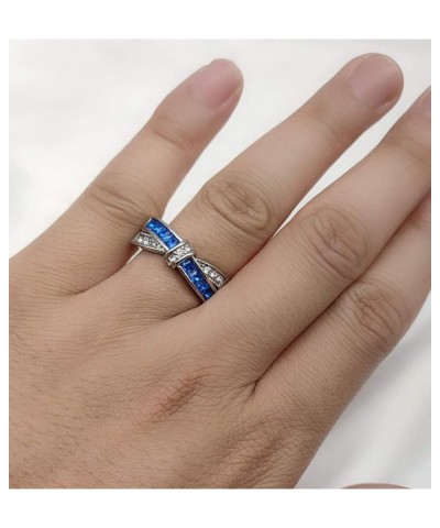 Couple Rings Princess cut Blue Cz Womens Wedding Ring Sets Titanium Steel Man Wedding Bands(Please Buy 2 Rings for 1 Pair) Bl...