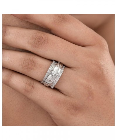 Shop LC 925 Sterling Silver Spinner Ring Jewelry for Women Birthday Gifts for Women Stripe $20.27 Rings