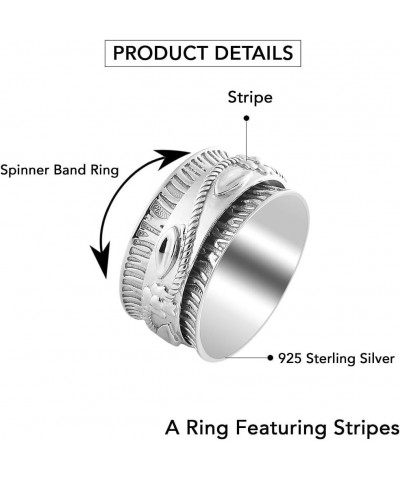 Shop LC 925 Sterling Silver Spinner Ring Jewelry for Women Birthday Gifts for Women Stripe $20.27 Rings