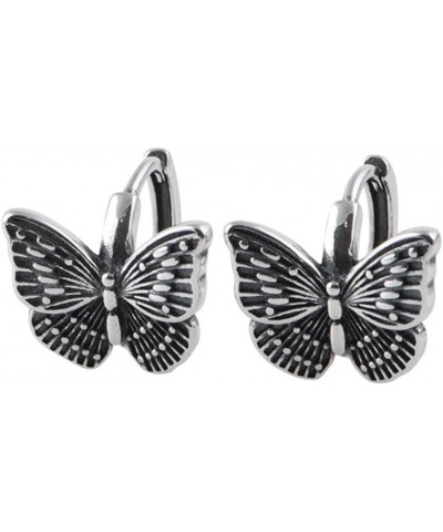 Butterfly Earrings for Women Girls Retro 925 Sterling Silver Huggie Hoop Earrings $14.77 Earrings