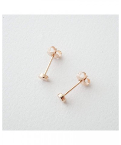 Circle Stud Earrings in Solid 14k Gold or Rose Gold, 3.5mm | Minimalist, Delicate Jewelry Rose Gold $47.56 Earrings