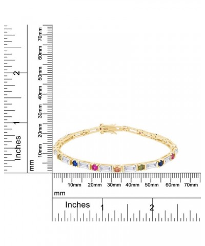 Multi Color Cubic Zirconia Tennis Bracelet In 14k Gold Over Sterling Silver Yellow Gold Over : 7.25 $40.74 Bracelets