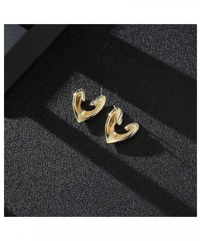 Two Tone Earrings for Women Gold and Silver Rose Gold Crossover Half Hoop Statement Designer Stud Earrings heart gold $7.13 E...