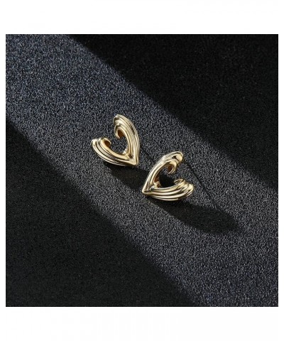 Two Tone Earrings for Women Gold and Silver Rose Gold Crossover Half Hoop Statement Designer Stud Earrings heart gold $7.13 E...