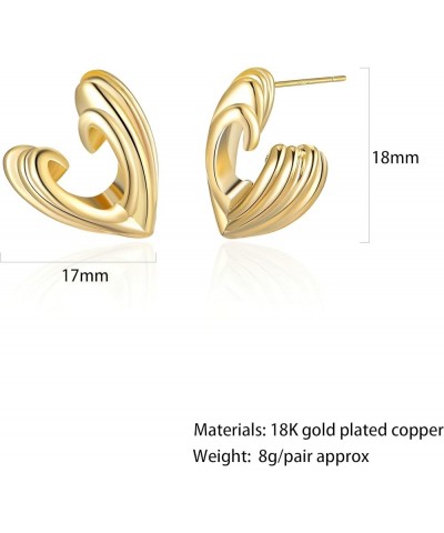 Two Tone Earrings for Women Gold and Silver Rose Gold Crossover Half Hoop Statement Designer Stud Earrings heart gold $7.13 E...