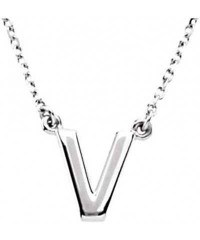 Block Alphabet Initial Letter A Charm Pendant Chain Necklace 16" (10mm x 8.7mm) V 16" - 14k White Gold $111.54 Necklaces