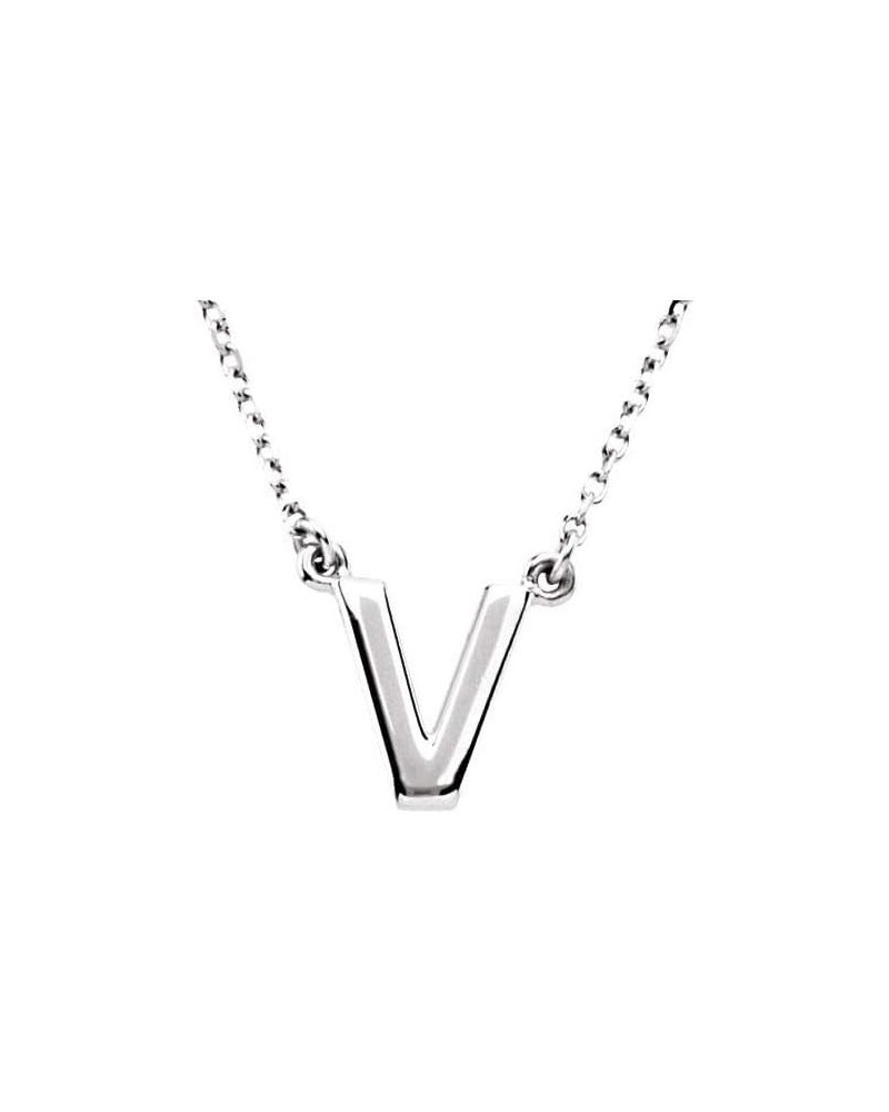 Block Alphabet Initial Letter A Charm Pendant Chain Necklace 16" (10mm x 8.7mm) V 16" - 14k White Gold $111.54 Necklaces