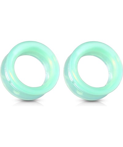 Green Opalite Glass Double Flared Saddle Tunnel Plug Earrings, Sold as a Pair 8mm (0GA) $9.40 Body Jewelry