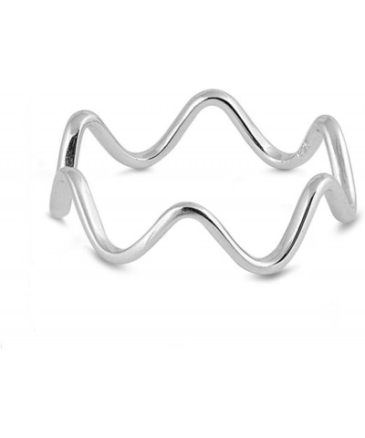 925 Sterling Silver High Polished Wraparound Wavy Line Ring High Polish $11.79 Rings