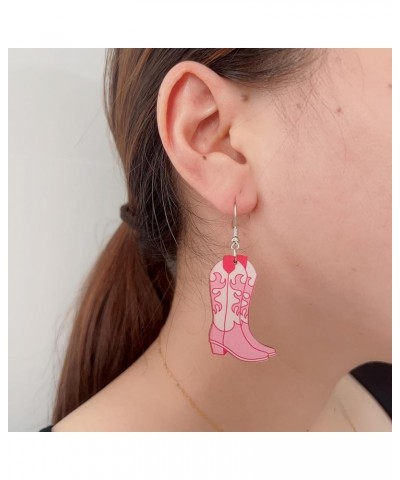 Cowboy Boots Earrings for Women Cow Print Cowboy Hat Earrings Cowgirl Western Earring for Women Cute Western Cowgirl Earrings...