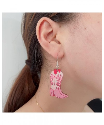 Cowboy Boots Earrings for Women Cow Print Cowboy Hat Earrings Cowgirl Western Earring for Women Cute Western Cowgirl Earrings...