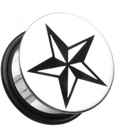 Nautical Star Hollow Back Single Flared WildKlass Ear Gauge Plug (Sold as Pairs) 00 GA (10mm) $11.96 Body Jewelry