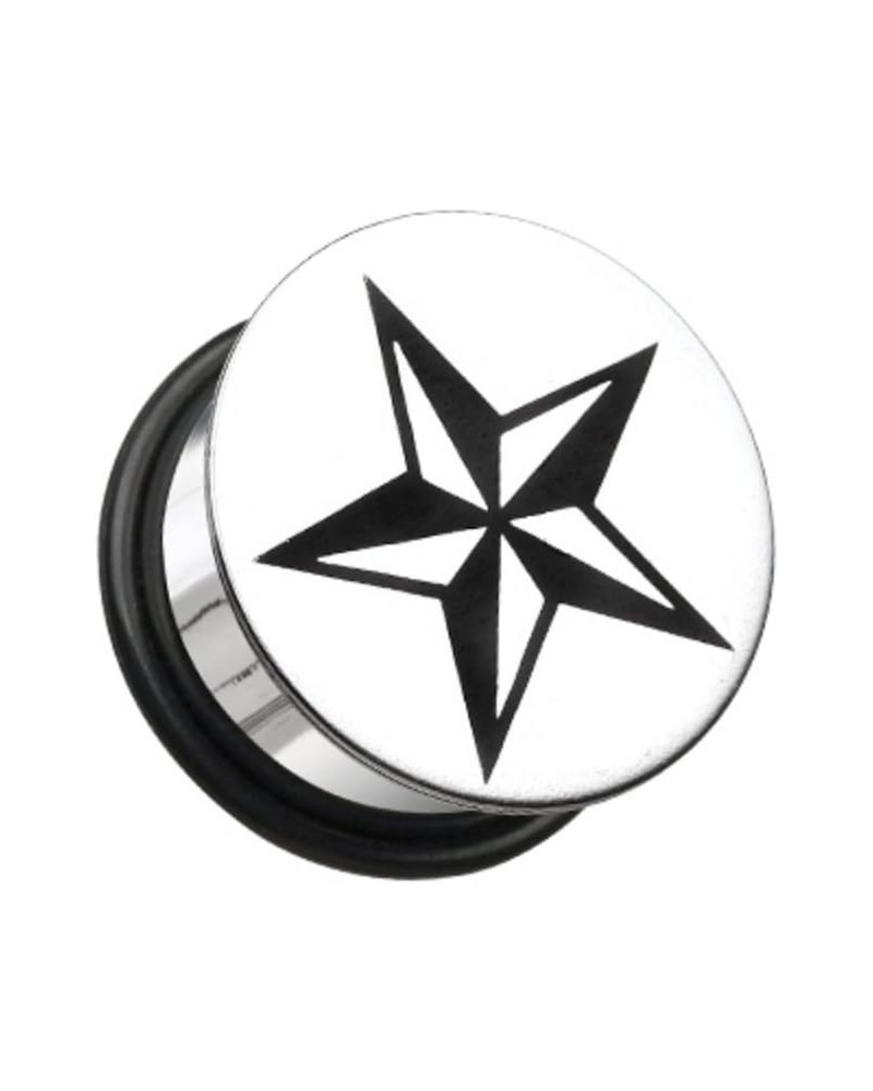 Nautical Star Hollow Back Single Flared WildKlass Ear Gauge Plug (Sold as Pairs) 00 GA (10mm) $11.96 Body Jewelry