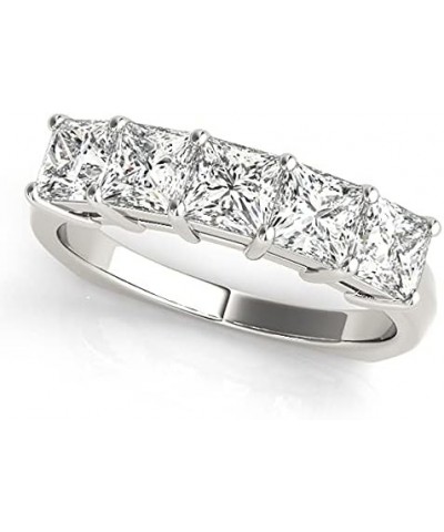 1 Carat (ctw) Gold Princess Cut 5 Stone Ring Diamond Wedding Band Value Collection (H-I Color SI1-SI2 Clarity) 9 Platinum $80...