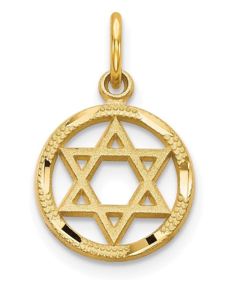 14k Yellow Gold Solid Polished Star of David Pendant Fine Jewelry for Women $49.48 Pendants