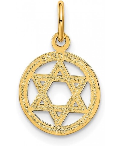 14k Yellow Gold Solid Polished Star of David Pendant Fine Jewelry for Women $49.48 Pendants