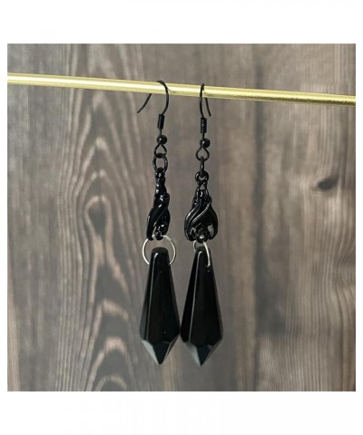 Gothic Dark Bat Dangle Earrings for Women Men Red Black Crystal Gems Bat Earrings Punk Rock Style Bat Animal Earrings Stateme...