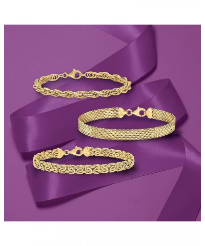 Jewelry Set: 3 Link Bracelets 18kt Yellow Gold Over Sterling 7.0 Inches $49.28 Bracelets