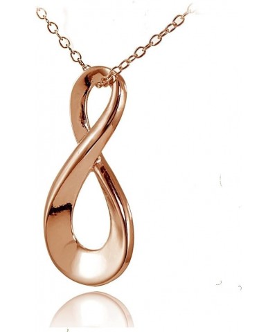 Sterling Silver Infinity Figure Eight Friendship Love His Her Polished Drop Pendant Necklace Rose Gold $18.59 Necklaces