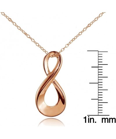 Sterling Silver Infinity Figure Eight Friendship Love His Her Polished Drop Pendant Necklace Rose Gold $18.59 Necklaces