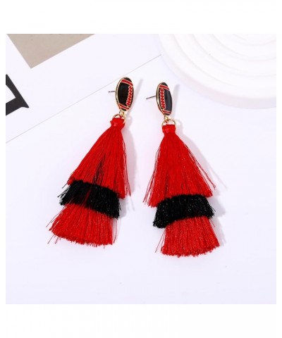 Game Day Earrings Sport Football Tassel Drop Earrings Fun Team Color Statement Earrings Game Day Team Supports Fan Jewelry Gi...