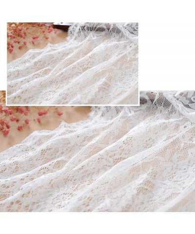 Lace Floral High Neck Turtleneck Fake Collar Sleeve Pullover Underwear Collar Large|white $11.59 Necklaces