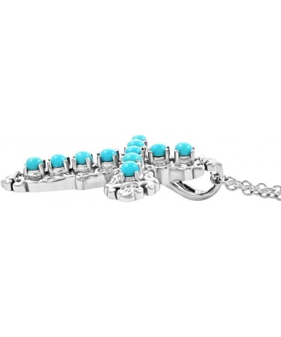 Shop LC Sleeping Beauty Turquoise Stainless Steel Pendant Necklace Jewelry Birthday Gifts for Women Size 20" Ct 0.82 $24.64 N...