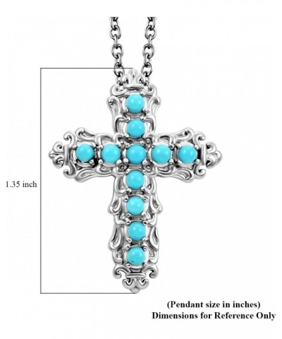 Shop LC Sleeping Beauty Turquoise Stainless Steel Pendant Necklace Jewelry Birthday Gifts for Women Size 20" Ct 0.82 $24.64 N...