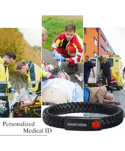 Medical Alert Bracelets for Men & Women with Free Engraving Emergency Medical ID Bracelets Wristband WARFARIN $11.54 Bracelets