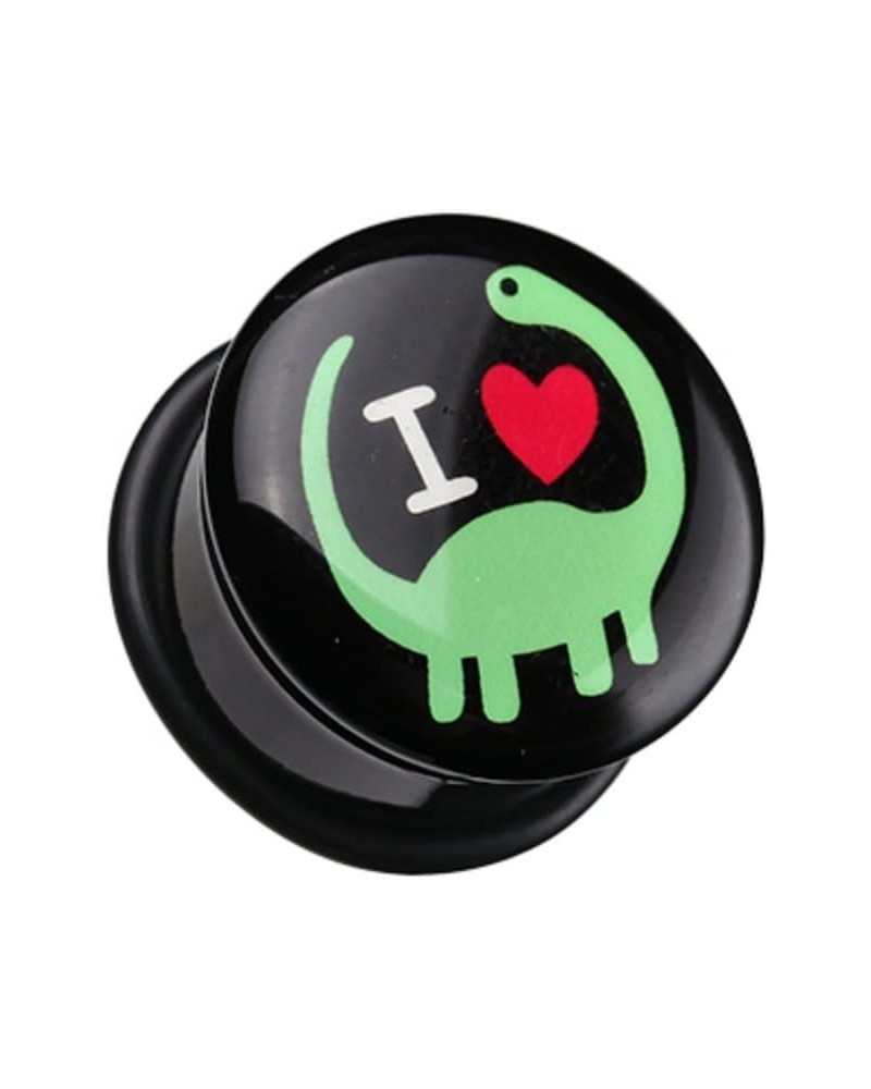 I Heart Dinosaur' Single Flared WildKlass Ear Gauge Plug (Sold as Pairs) 0 GA $9.87 Body Jewelry