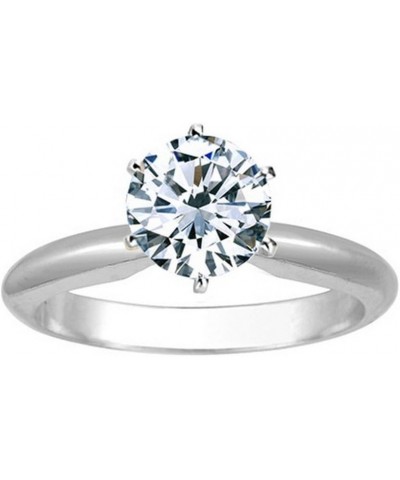 1/2 Carat Round Cut Diamond Solitaire Engagement Ring 14K White Gold 6 Prong (J, I2, 0.45 c.t.w) Very Good Cut 6 Platinum $61...