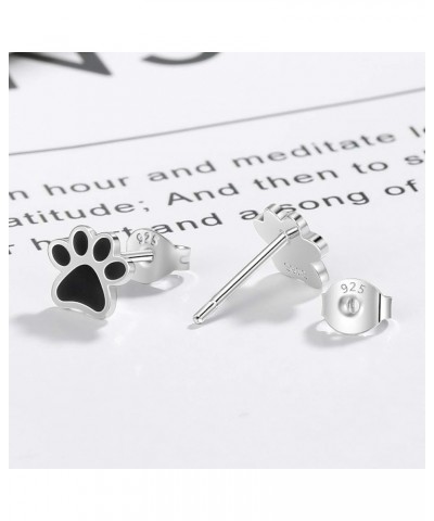 925 Sterling Silver Cat Necklace Rings Earrings for Woman and Girls Animal Pet Theme Design Gift Jewelry paw earring $18.47 R...