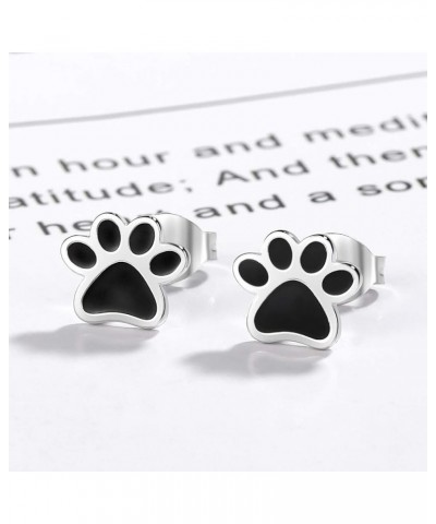 925 Sterling Silver Cat Necklace Rings Earrings for Woman and Girls Animal Pet Theme Design Gift Jewelry paw earring $18.47 R...