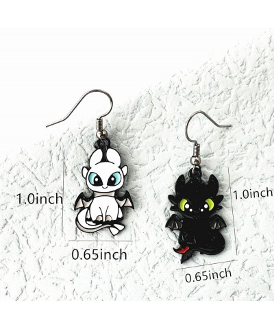 How Tran Dragon Earrings Anime Cartoons Nght Fury Earrings Gifts for Men woman girl 2 $10.01 Earrings