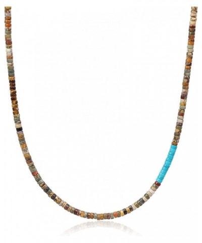 Mens Womens Heishi Genuine Stone Beaded Necklace 26" Picasso Jasper $13.86 Necklaces