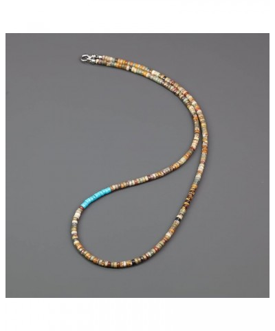 Mens Womens Heishi Genuine Stone Beaded Necklace 26" Picasso Jasper $13.86 Necklaces