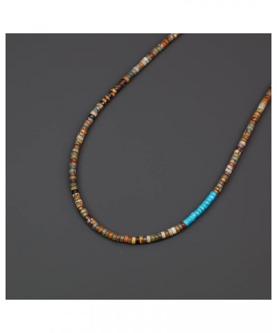 Mens Womens Heishi Genuine Stone Beaded Necklace 26" Picasso Jasper $13.86 Necklaces