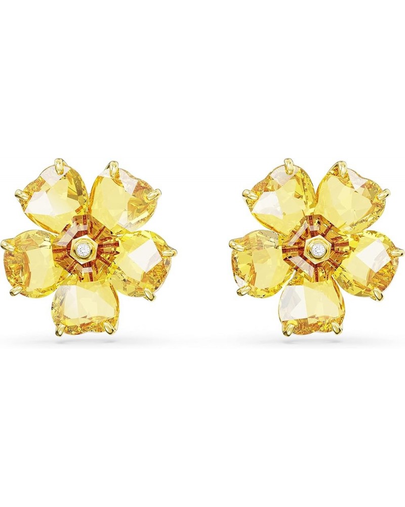 Florere Necklace and Earrings Collection, Pink Crystals, Yellow Crystals, Gold Tone Metal Finish Yellow Flower Earrings $53.6...