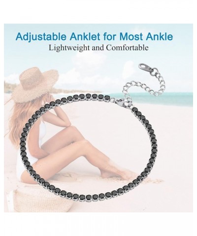 Women's Anklets, Tennis Ankle Bracelet for Women, 14K Gold Plated Waterproof Cubic Zirconia Boho Anklets Jewelry for Summer B...