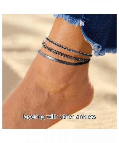 Women's Anklets, Tennis Ankle Bracelet for Women, 14K Gold Plated Waterproof Cubic Zirconia Boho Anklets Jewelry for Summer B...