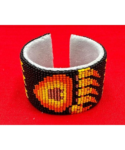 Southwestern Native Style Seed Beads Beaded Hard Cuff Bracelet Black Paw $11.00 Bracelets